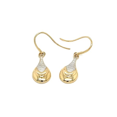 kolczyki dwukolorowe, białe i żółte złoto, biżuteria bicolor 14k, kolczyki mieszane złoto, modna biżuteria dwukolorowa, połączenie złota i srebra optycznie, luksusowy bicolor