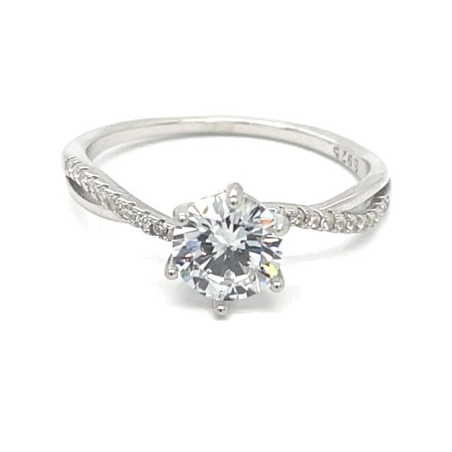 Przejdź do produktu Pierścionek ze srebra z  oczkiem z cyrkonii  