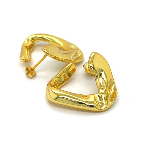 Przejdź do produktu Masywne Kolczyki Geometryczne Kontury Trójkąty Gnieciona Struktura