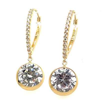 ekskluzywna biżuteria złota, luksusowe kolczyki wiszące 585, biżuteria premium złoto cyrkonie, złote kolczyki na wielkie wyjście, wyrafinowana biżuteria damska