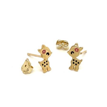 Mini kolczyki sztyfty z bajkowym motywem jelonka Bambi, kolekcja dziecięca