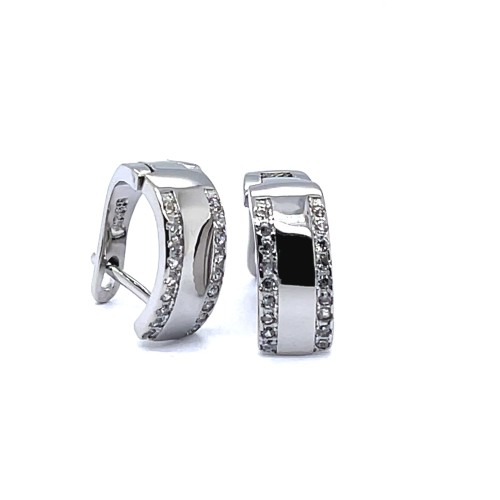 Przejdź do produktu Kolczyki Srebrne Z Cyrkoniami - Półkola 5mm, Pr. 925