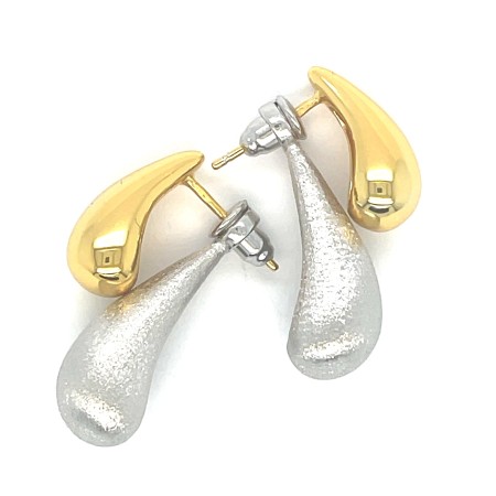 Kolczyki srebro ze złoceniem pr. 925 podwójne krople