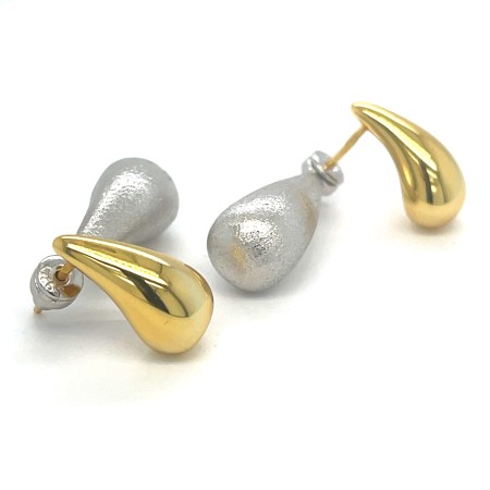 Kolczyki srebro ze złoceniem pr. 925 podwójne krople