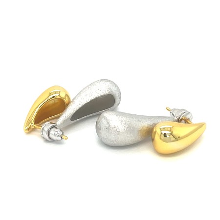 Kolczyki srebro ze złoceniem pr. 925 podwójne krople