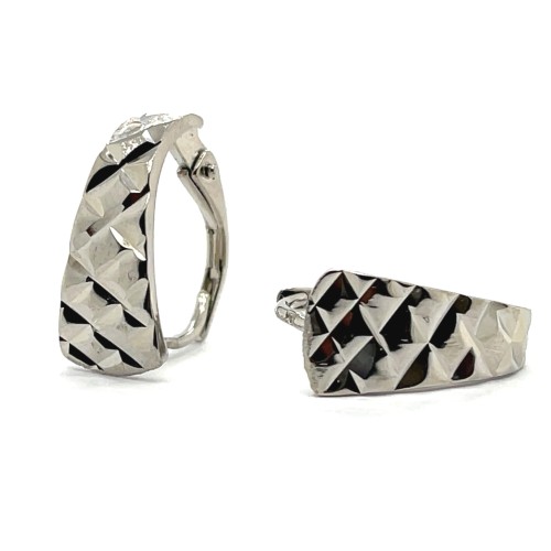 Przejdź do produktu Srebrne Kolczyki 925 Diamentowane Kratka Eleganckie Na Biglu