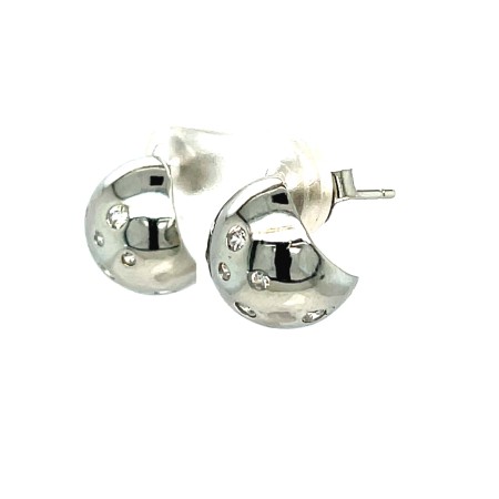 Srebrne kulki z cyrkoniami, kolczyki kulki na prezent dla dziewczyny, prezent dla niej na rocznicę ślubu, kolczyki do pracy