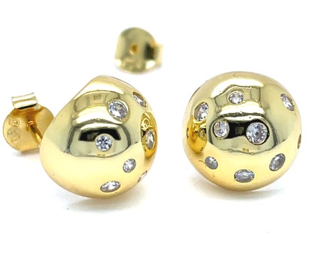 Kolczyki z cyrkoniami ze srebra z modnym wzorem, kolczyki na studniówkę, kolczyki na wesele, kolczyki ze srebra na ślub