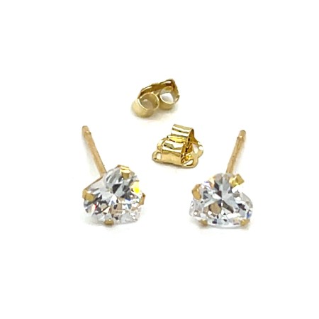 kolczyki symbol miłości serca złote, biżuteria motyw serca z cyrkoniami, złote kolczyki z symbolem uczuć, symboliczna biżuteria damska złoto 585