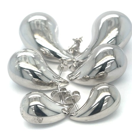 Kolczyki srebrne pr. 925 modne, duże krople