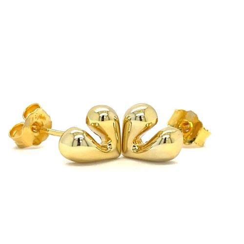 Przejdź do produktu Kolczyki  Serduszka Puffy ze złoconego srebra 