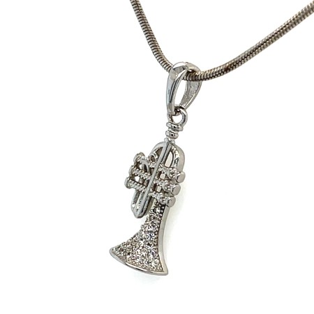 zawieszka do łańcuszka, srebrny instrument, precyzyjne wykonanie, unikatowy wzór