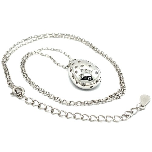 Przejdź do produktu Naszyjnik łańcuszkowy Srebrna Kropla z cyrkoniami