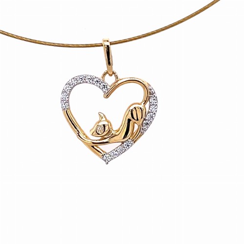 Przejdź do produktu Serce z Kotkiem - minimalistyczna zawieszka ze złota 585