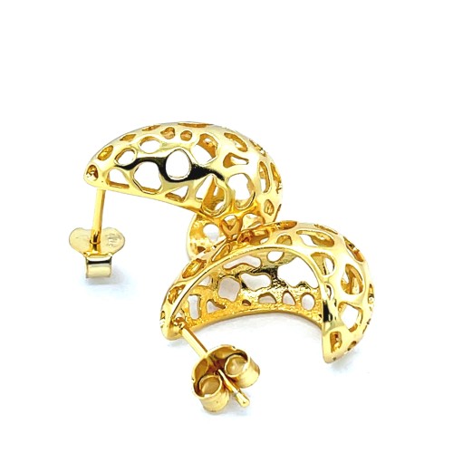 Przejdź do produktu Ażurowe Kolczyki Łezki Ze Srebra 925 Złocone Lub Rodowane