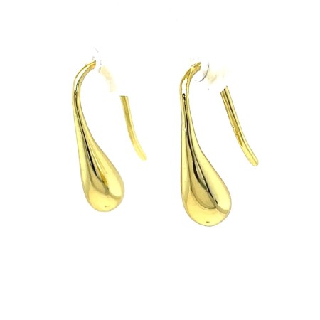 srebrne kolczyki z łezką złocone wiszące, biżuteria wizytowa dla minimalistki, kolczyki otwarte srebro 925, elegancka biżuteria z motywem organicznym, prezentowe kolczyki krople, złote kolczyki lekkie