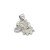 zawieszka 13x16 mm z krawatką, mały wisiorek do łańcuszka, srebrne ozdoby dla nastolatek, zawieszka z białym oczkiem, biżuteria codzienna ze srebra, wisiorek profil słonia