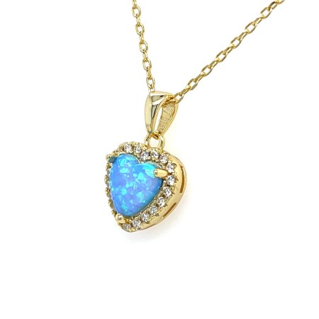 kamień naturalny w kolorze niebieskim, biżuteria w kolorze niebieskim, niebieskie serce ze srebra