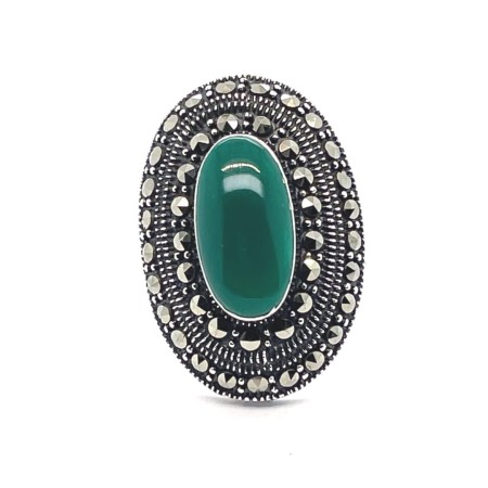 pierścionek styl vintage, biżuteria art deco, pierścionek retro, biżuteria z zielonym kamieniem, pierścionek koktajlowy, biżuteria handmade, pierścionek unikalny design, pierścionek z duszą, pierścionek wiktoriański