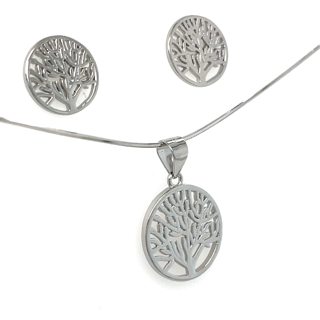 kolczyki sztyfty drzewka, zawieszka drzewko srebro, okrągłe kolczyki, biżuteria bez kamieni, rodowane srebro 925, drzewko  motyw