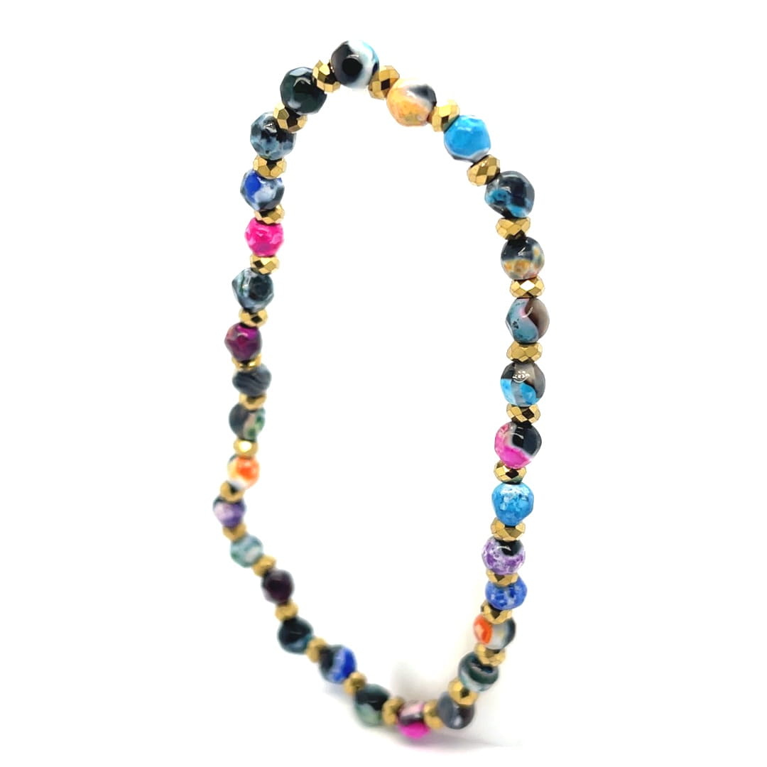 bransoletka z agatów cena, biżuteria z kamieni szlachetnych sklep, kolorowa bransoletka na prezent, bransoletka z koralików 4 mm,bransoletka damska kamienie naturalne