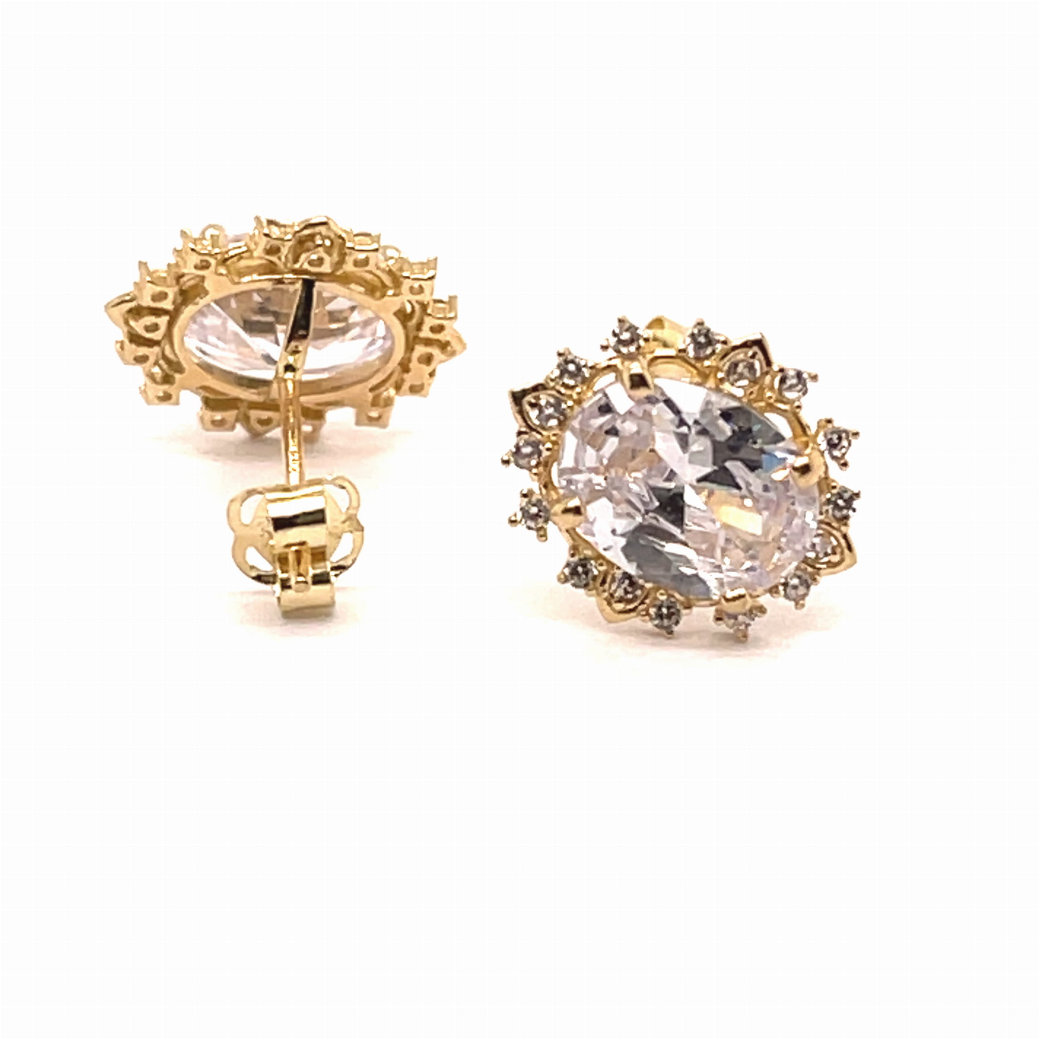 złoto 585 kolczyki, próba 14k, białe kamienie szlifowane, biżuteria wysokiej jakości, złote sztyfty, biżuteria na wesele, kolczyki na wieczór, prezent dla niej, pomysł na prezent, biżuteria luksusowa.