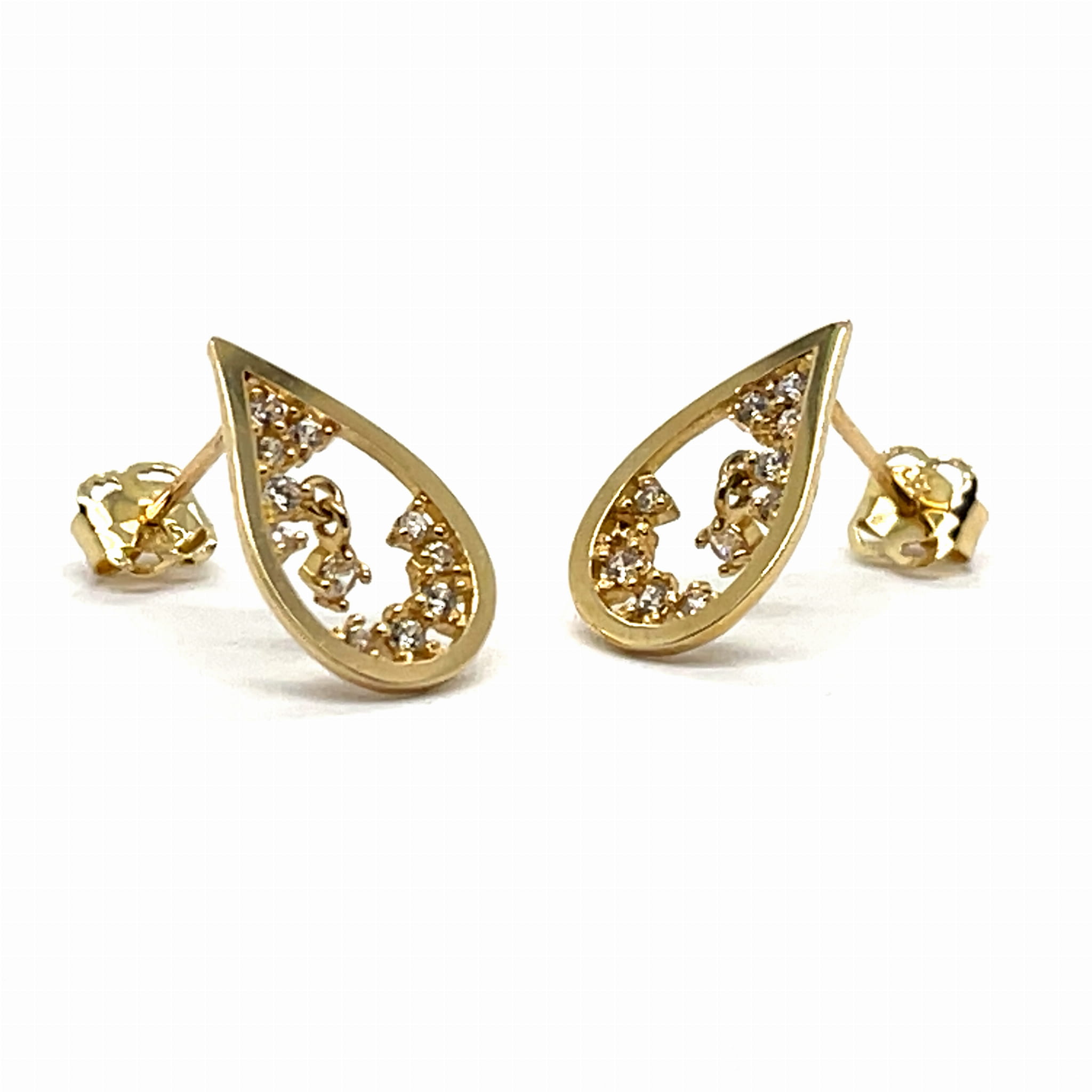 złoto 585 kolczyki, próba 14k, białe cyrkonie, biżuteria wysokiej jakości, żółte złoto.
