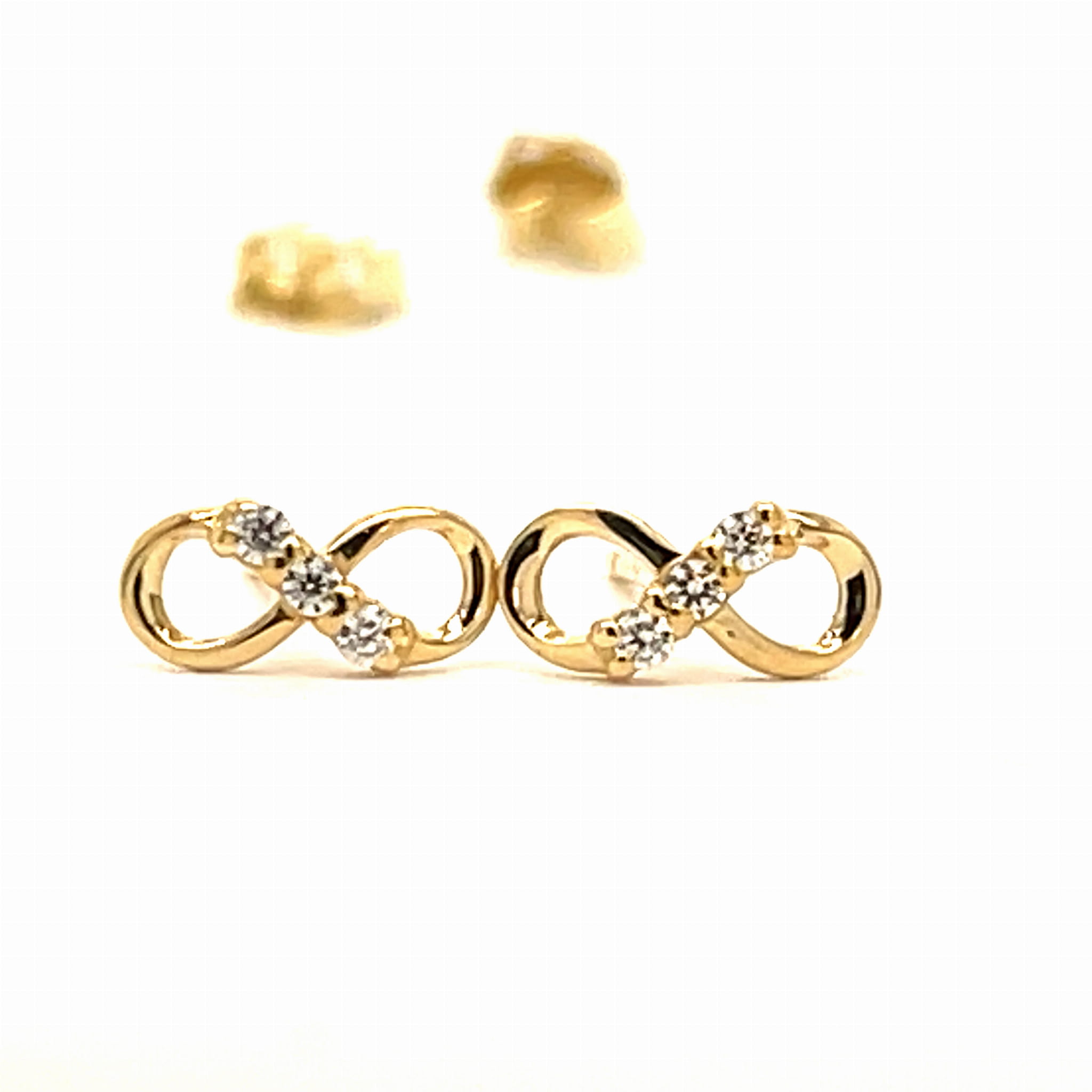 złote kolczyki do pracy minimalistyczne, modne kolczyki 2026 złote, prezent na rocznicę kolczyki nieskończoność, biżuteria z cyrkoniami złoto 14 karatów, kolczyki dla dziewczyny złoto 585, delikatne kolczyki złote sztyfty