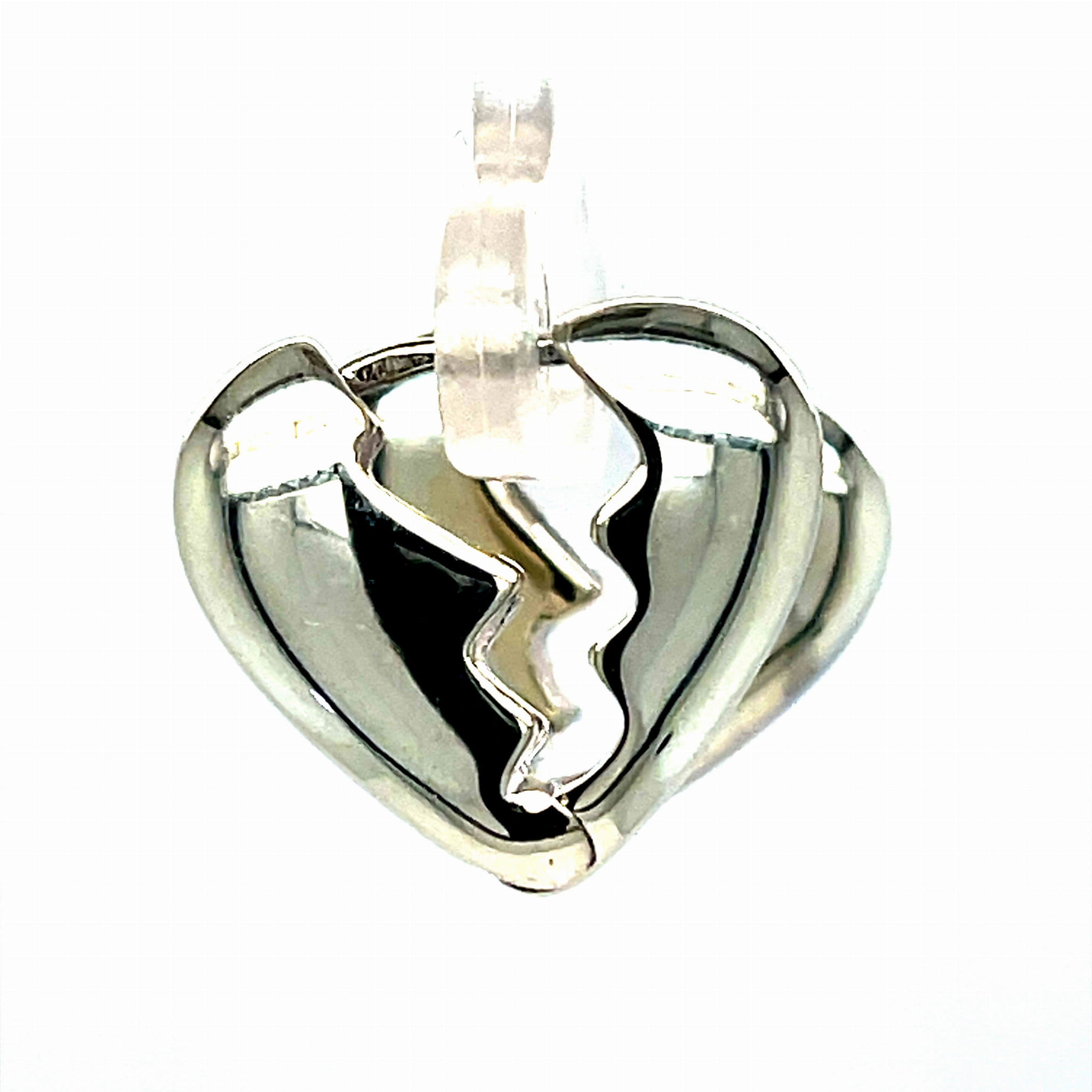 Kolczyki srebrne rodowane pr. 925. Serca z piorunkami