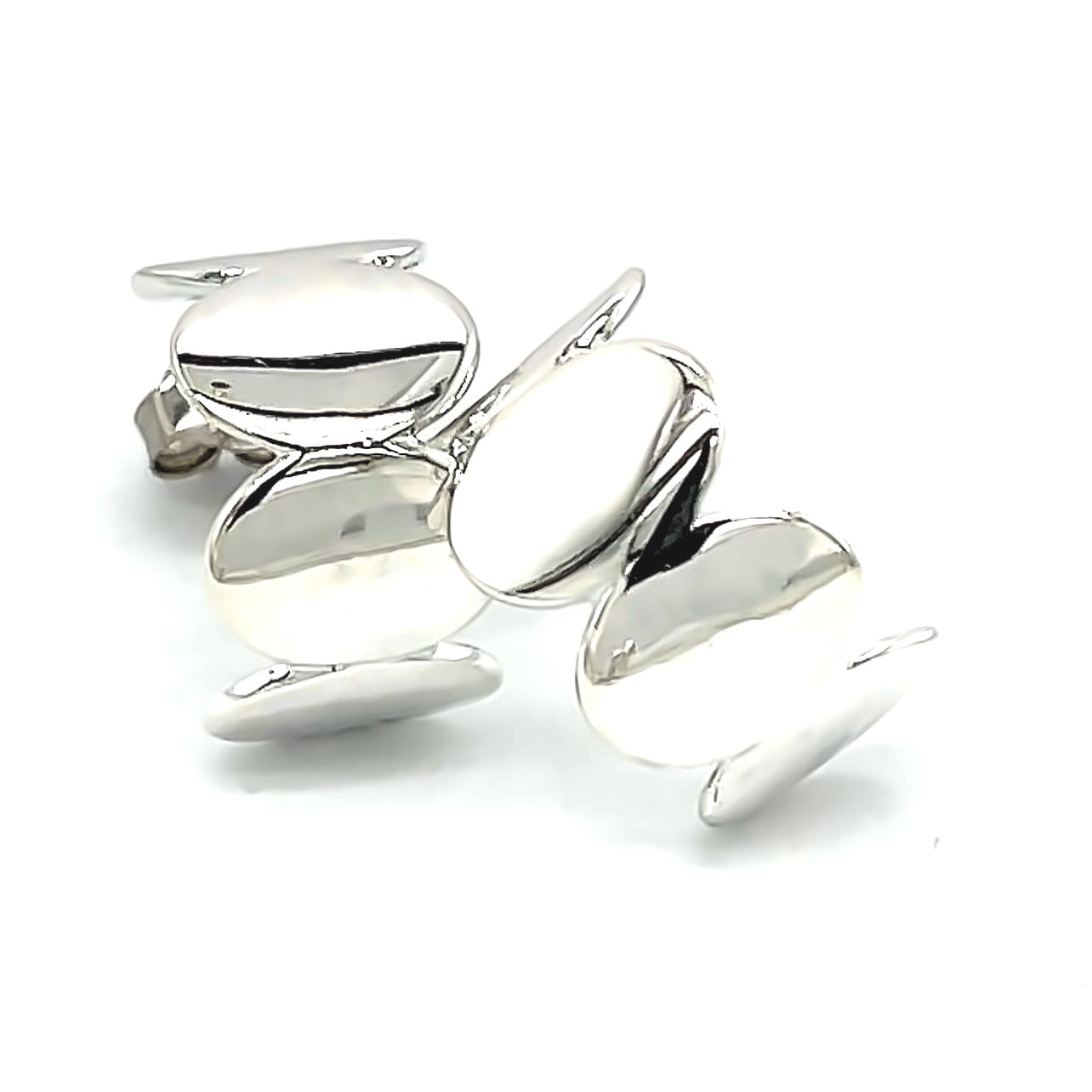 Kolczyki ze srebra rodowanego koła pr. 925