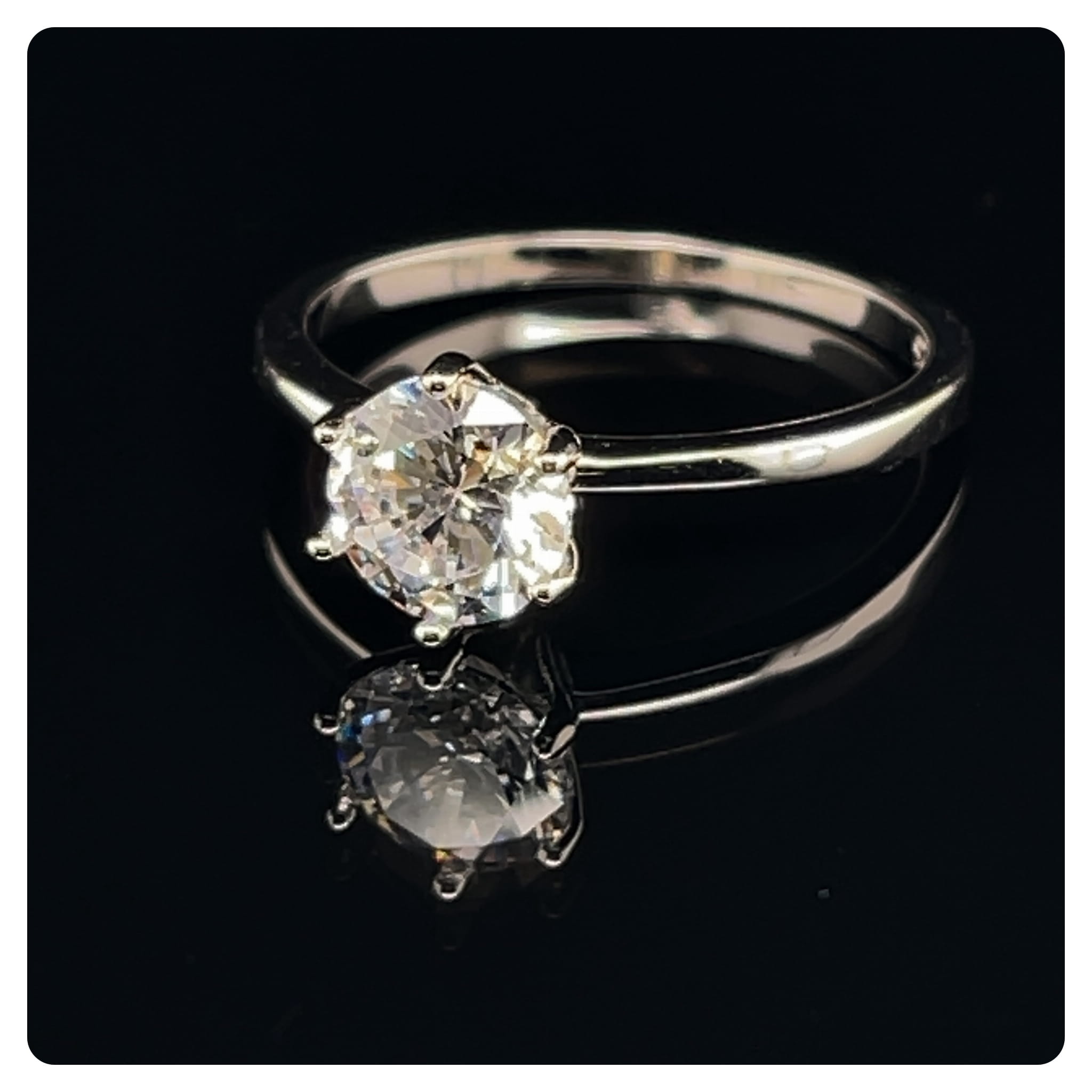 Pierścionek srebrny z cyrkonią pr. 925, zaręczynowy, ozdobny "Randa"