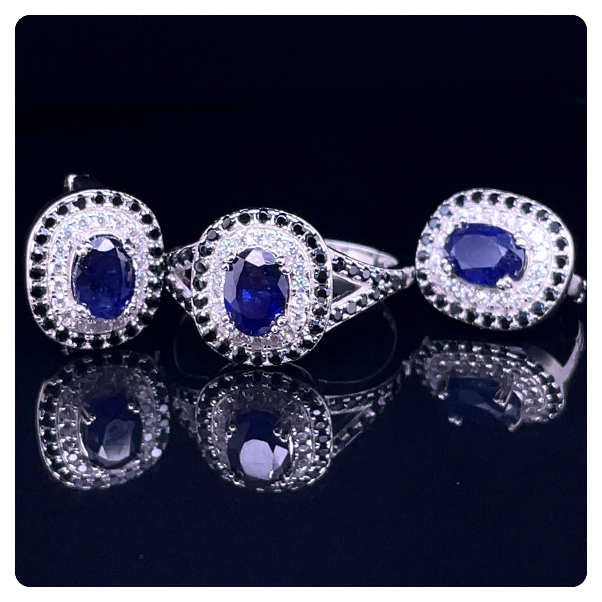 Szafirowe kolczyki ze srebra 925