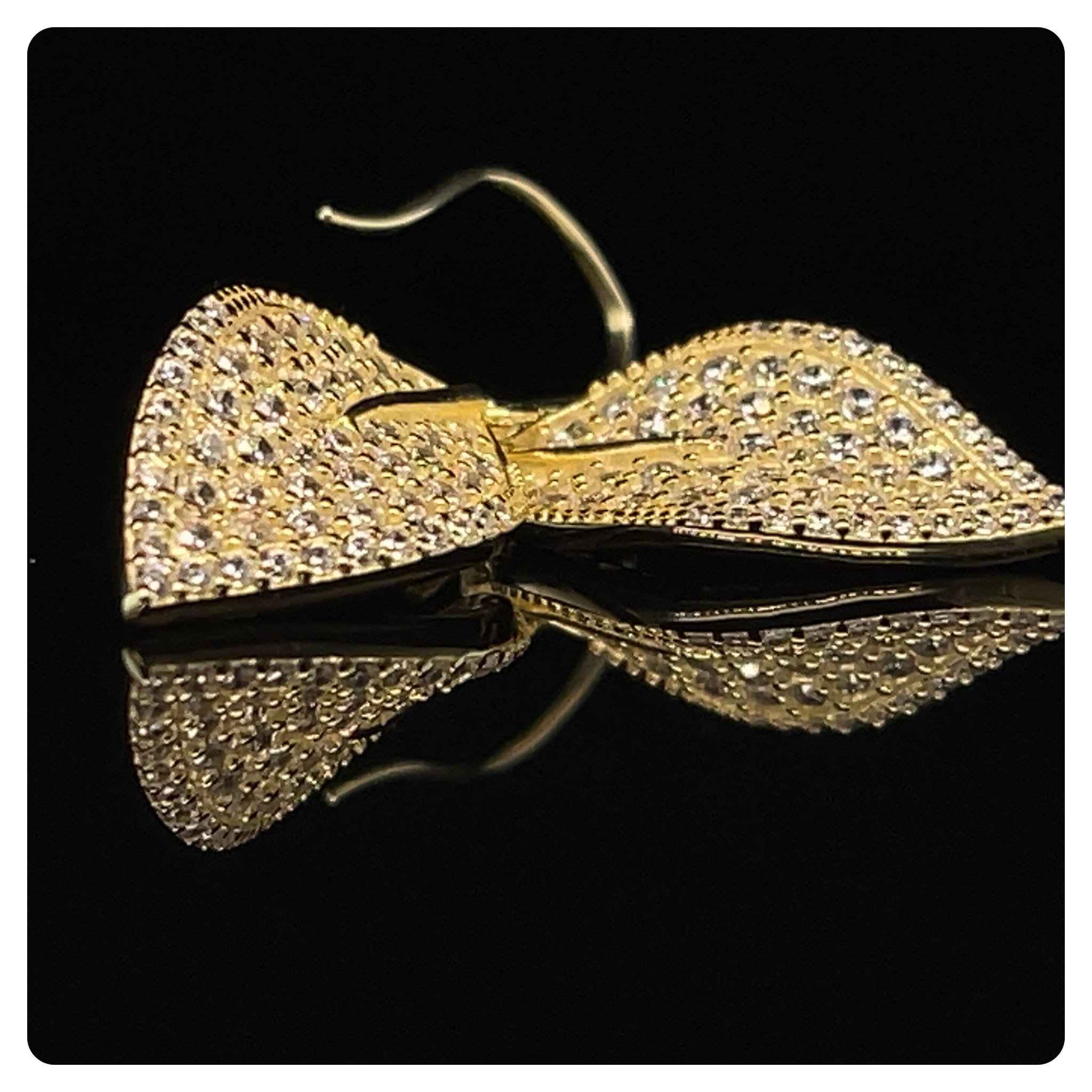 Złocone kolczyki wiszące pr. 925 fantazyjne listki