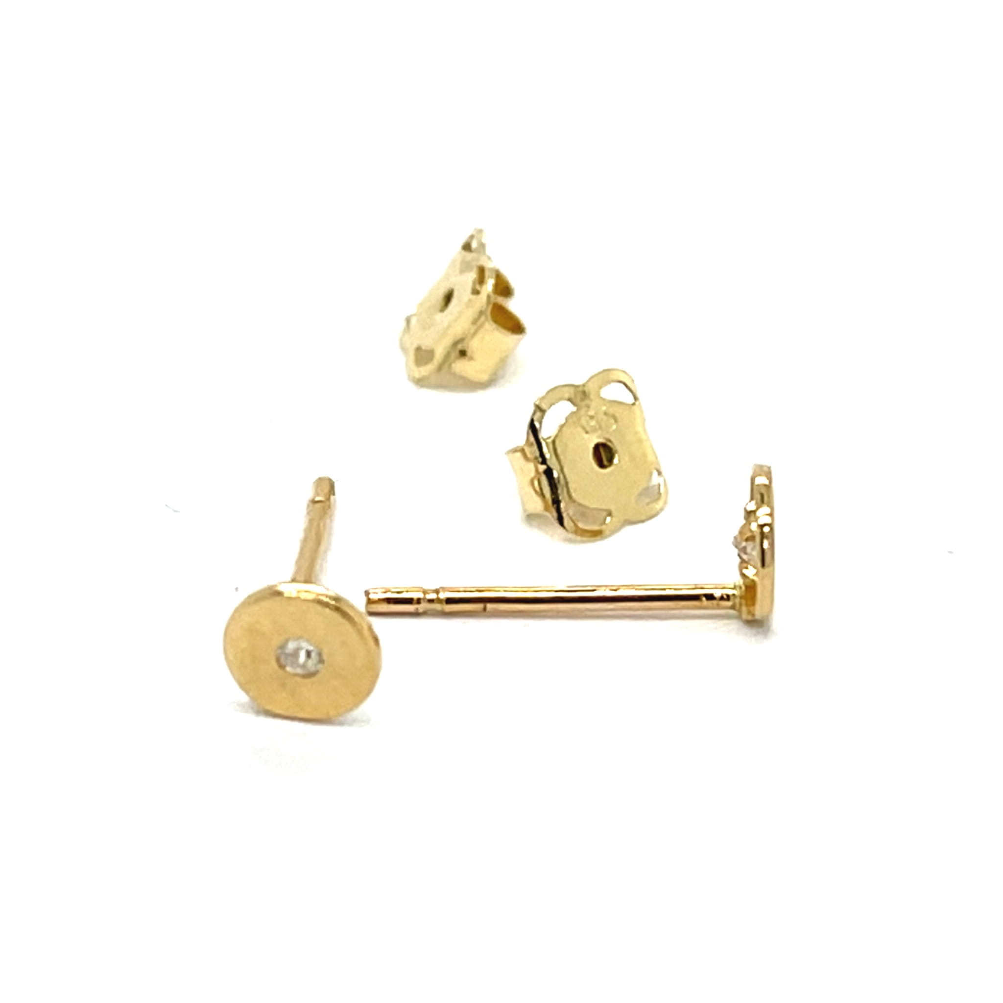 gładkie złote kółka kolczyki z cyrkonią, biżuteria złota z centralnym kamieniem, nowoczesny design kolczyki okrągłe złoto, polerowane złoto 585 kolczyki sztyfty