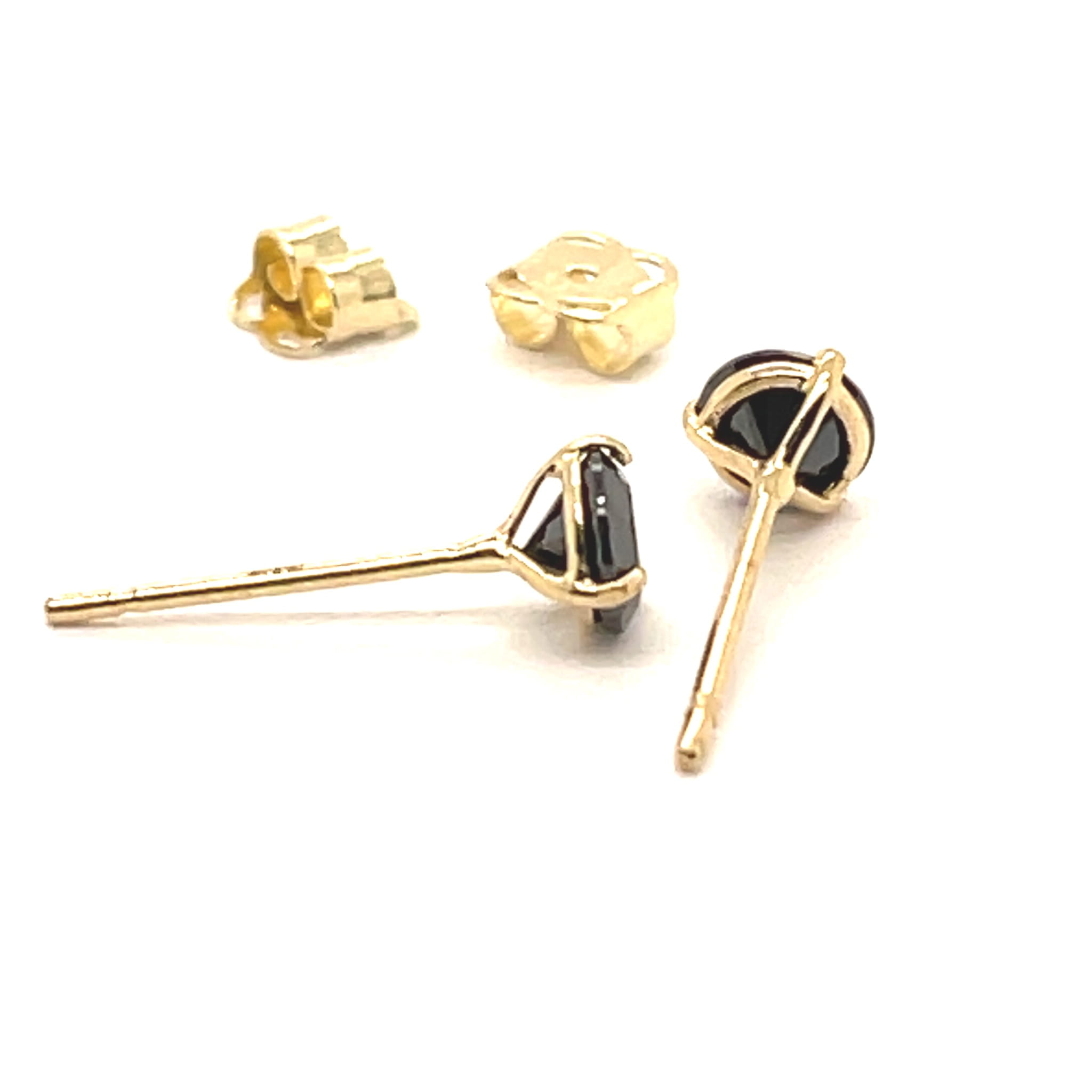 małe kolczyki złote 4x4 mm, biżuteria na prezent dla niej złoto, czarne oczko w złocie kolczyki, eleganckie kolczyki sztyfty złote, biżuteria premium złoto 585, kolczyki czarna cyrkonia 585