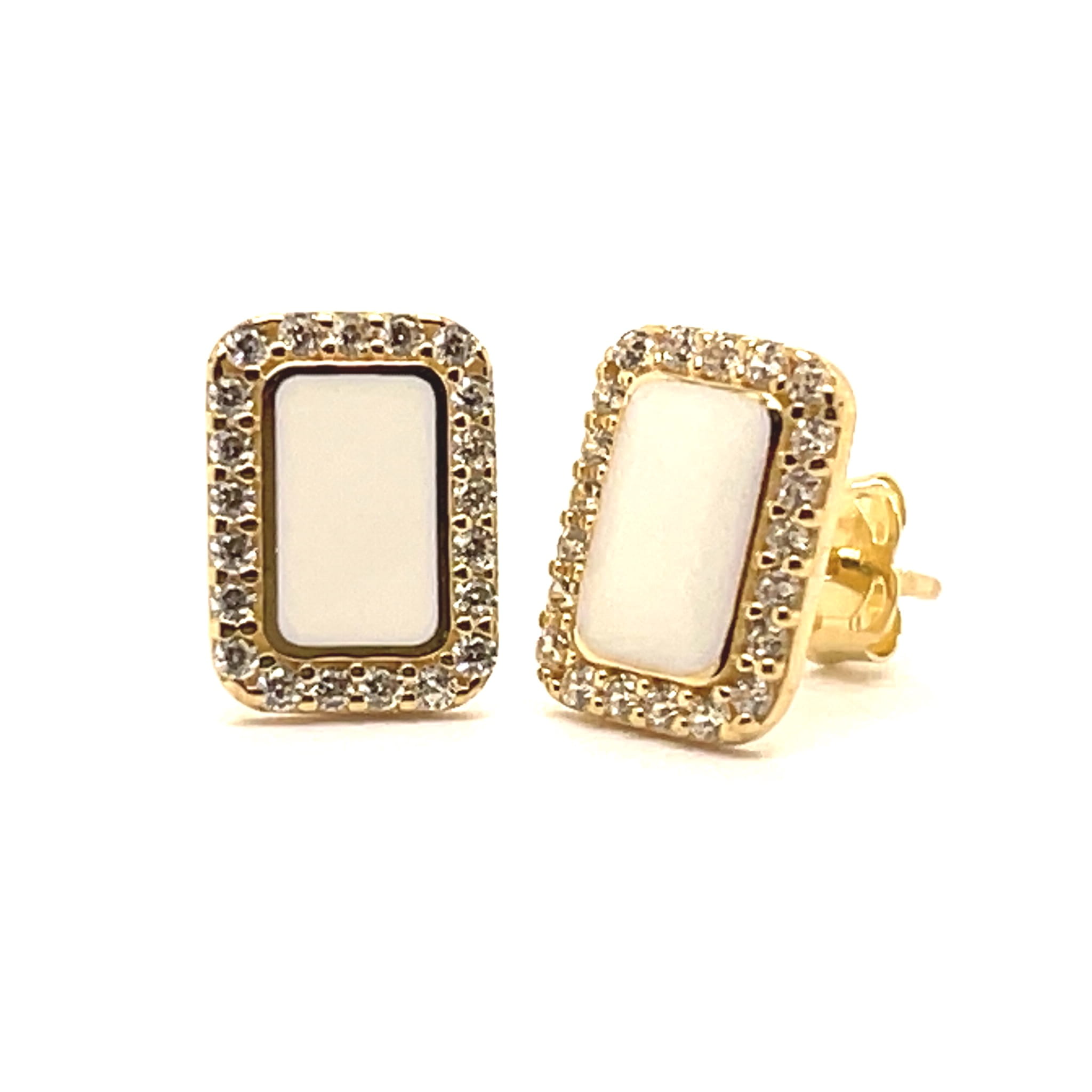 złoto 585 kolczyki, próba 14k, białe cyrkonie, biżuteria wysokiej jakości, emalia jubilerska,  prezent dla niej, pomysł na prezent, biżuteria do biura, elegancki prezent, stylowy dodatek