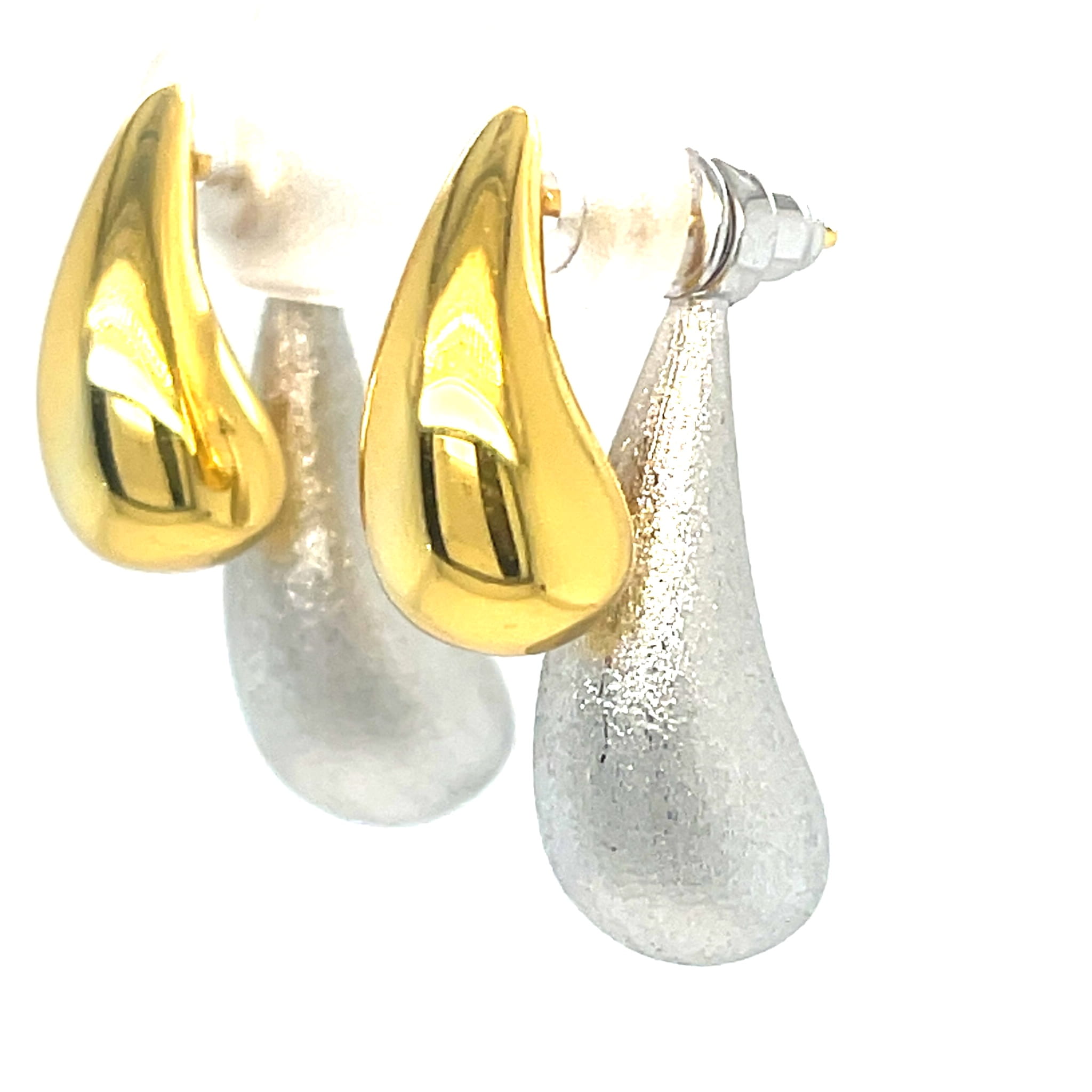 Kolczyki srebro ze złoceniem pr. 925 podwójne krople