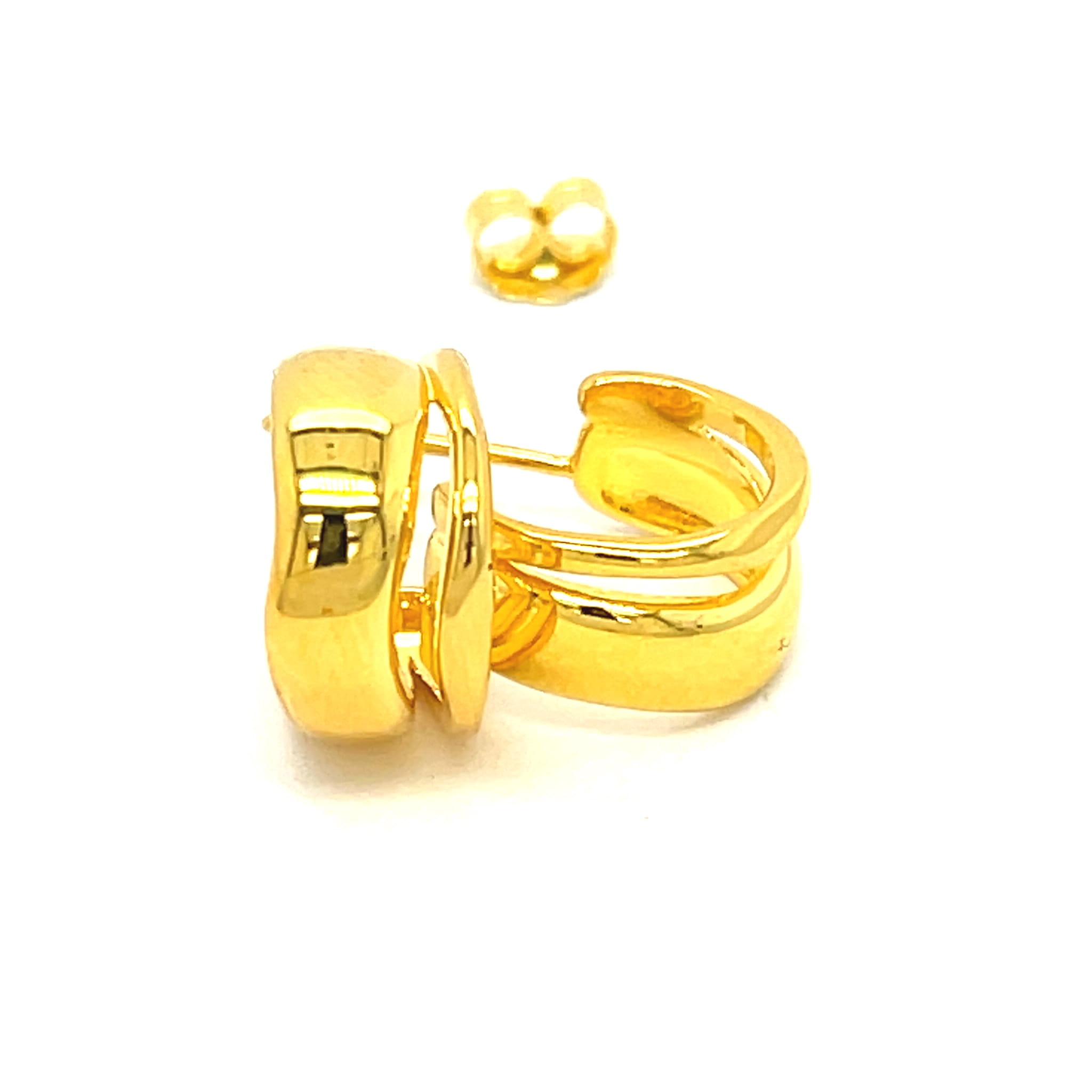 Kolczyki pozłacane, srebrne 925 Złote Fale fantazyjne koła, modne kolczyki na sztyfcie, na prezent upominek dla niej na uroczystą kolacje