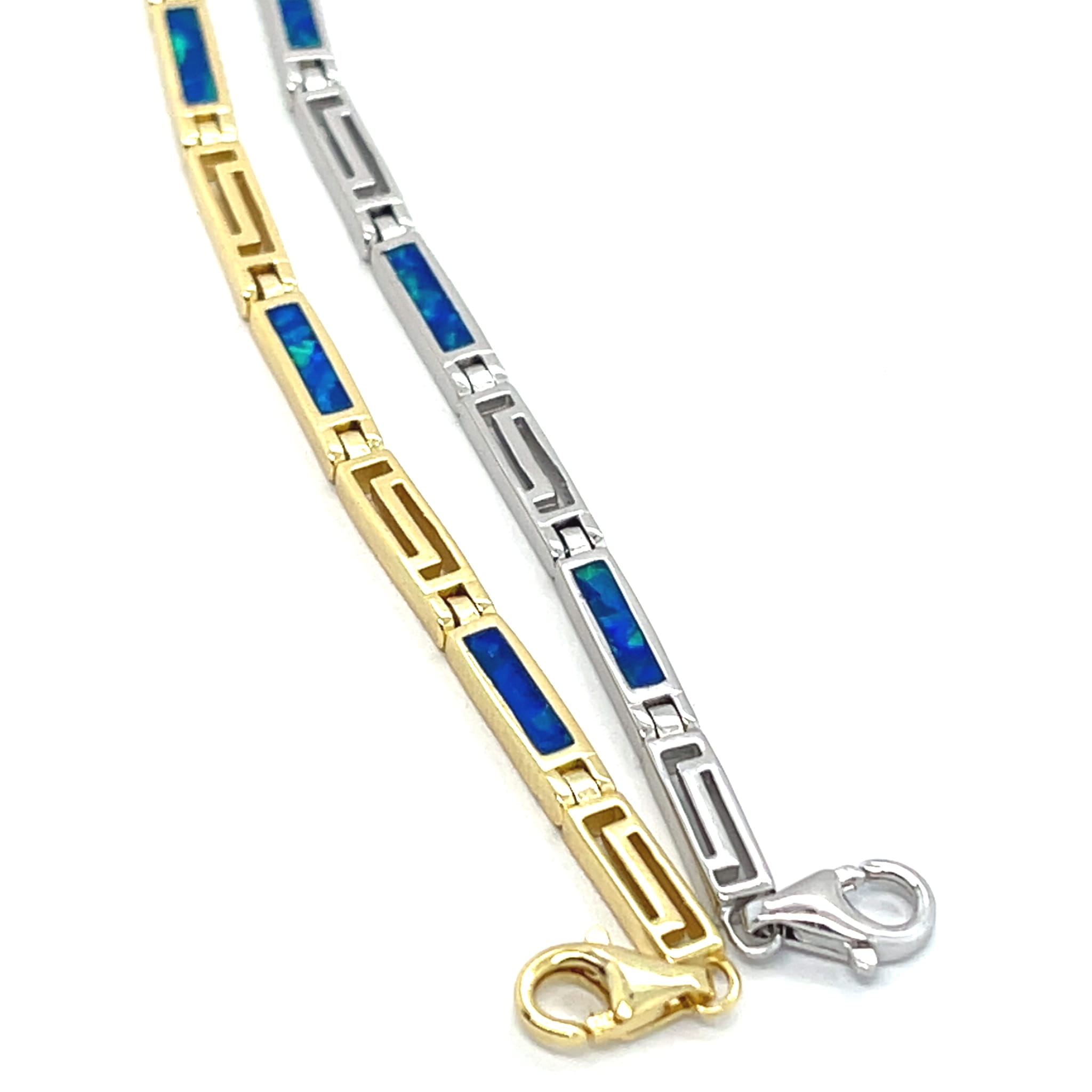 Bransoletka z niebieskim opalem i srebra 925.