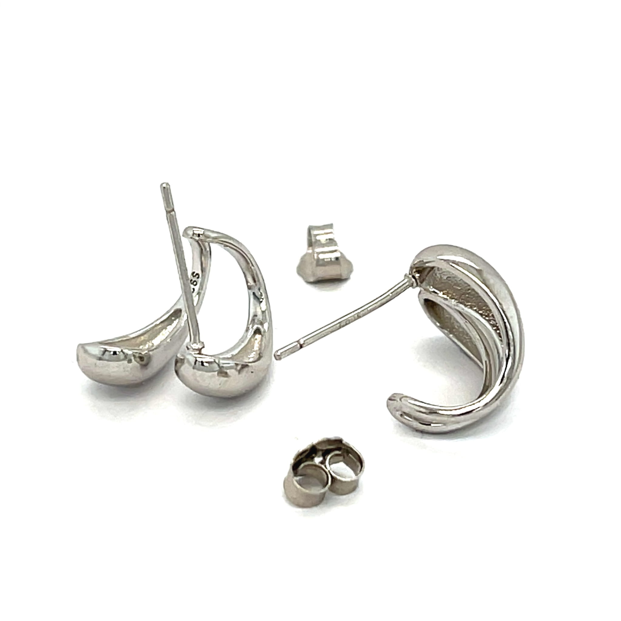 Podwójne krople, kolczyki ze srebra 925, sztyfty.