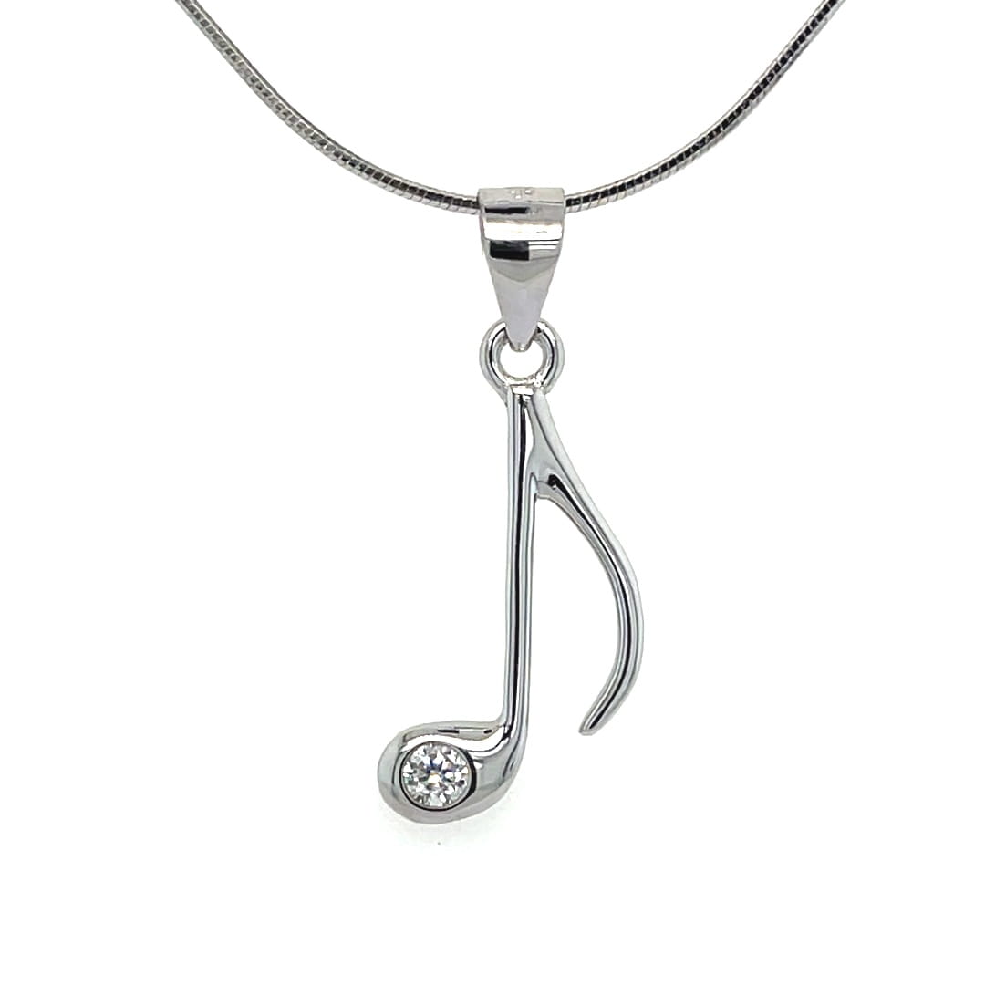 Srebrna Zawieszka 925 Subtelna Nutka Z Cyrkonią